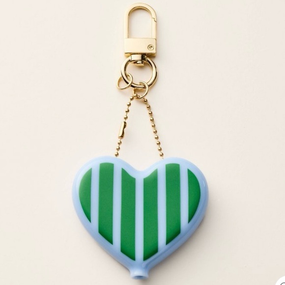 kate spade new york x Target Striped Heart Coin Purse Bag Charm Keychain NEW - Picture 1 of 3